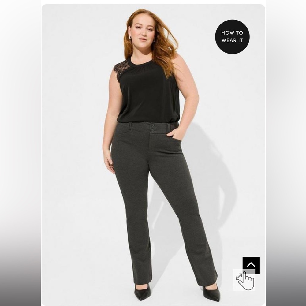 EUC Grey Torrid Trouser Boot Studio Luxe Ponte
Mid-Rise Pant Size 16